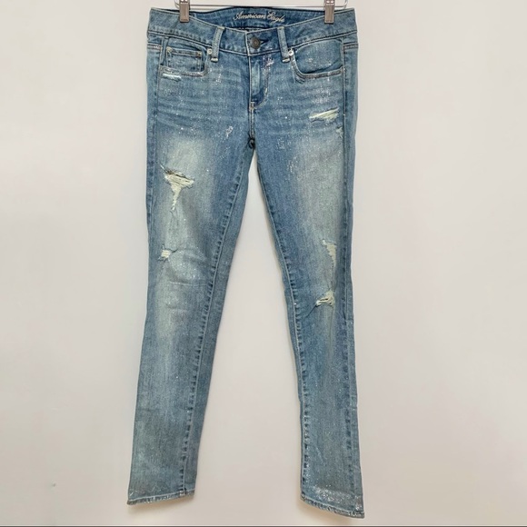 American Eagle Glitter Skinny Jeans